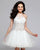 Angelic Embroidered White Cocktail Dress S7818