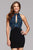 s7869 Short jersey two-piece cocktail dress with beaded trim and lace-up back