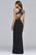 s7927 Long two-piece with embellished top and flowy skirt