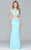 s7942 Long two-piece with applique at bodice and skirt waist