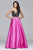 s7947 Long ball gown with appliqued bodice and mikado skirt