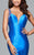 s7972 Long mikado dress with beaded bands and skirt ruffles