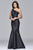s7973 Long mikado one shoulder dress with bead detailing