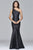 s7973 Long mikado one shoulder dress with bead detailing