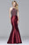 s7974 Long fit and flare dress with beaded bodice