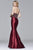 s7974 Long fit and flare dress with beaded bodice
