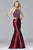 s7974 Long fit and flare dress with beaded bodice