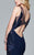 s8003 Long jersey dress with scoop neck and open back