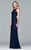 s8003 Long jersey dress with scoop neck and open back