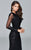 s8005 Long sleeve jersey dress with applique
