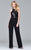 s8010 Long jersey jumpsuit with sequin bodice