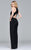 s8010 Long jersey jumpsuit with sequin bodice