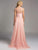 Lara Dresses - Intricately Embellished Illusion A-Line Evening Gown with Cap Sleeves and Pearl Buttons 33219 in Pink