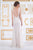 Tadashi Shoji - Plunging V-Neck Crochet Lace Trumpet Gown In White