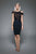 Tadashi Shoji - Knee Length Twist Knot Off Shoulder Dress In Blue and Neutral