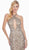 Ashley Lauren - 1458 Embellished Halter Trumpet Dress With Cutout In Silver and Gray