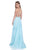 Terani Couture - 1611P0279A Bejeweled Strapless V-Neck Gown in Blue and Neutral