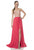 Terani Couture - 1611P0279A Bejeweled Strapless V-Neck Gown in Orange and Neutral
