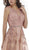 Morrell Maxie - 15696 Sparkling Deep V-Neck Evening Gown in Pink