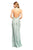 Tadashi Shoji - Sequined Plunging Halter Dress In Blue