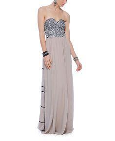 Boundary + Co- Jenn Bustier Maxi Dress in Print and Neutral
