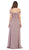 May Queen - MQ1601 Lace Appliqued Chiffon Off Shoulder Formal Gown In Purple