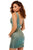 Sherri Hill - 52356 Deep V-neck Glitter Fitted Dress In Green