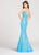 Ellie Wilde - EW118096 Sleeveless Plunging Sequined Mermaid Gown In Blue