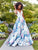 Clarisse - Deep V-Neck Floral Mikado Evening Gown 3538 In White and Print