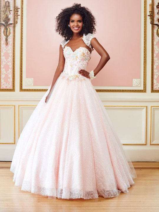 Clarisse - 3505 Strapless Evening Gown with Matching Bolero in Pink