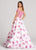 Ellie Wilde - EW118178 Off Shoulder Floral Mikado Two-Piece Ballgown In Pink and Floral