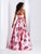 Clarisse - 3420 Two-Piece Square Neck Lace and Floral Evening Gown in Pink and print