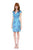 Floral Wrap Cocktail in Blue and Print