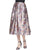 Phoebe Couture - Floral Printed Jacquard Skirt in Multi-Color
