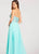 Ellie Wilde - EW118094 Crystallized Strapless Sweetheart Chiffon Gown In Blue and Green