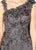 Cameron Blake - 219687W Embroidered Asymmetric Sheath Dress In Gray
