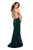 La Femme - 27179 Fitted Scoop Evening Gown with Slit In Green
