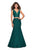 La Femme - 27262 Allover Lace Sleeveless V Neck Two-Piece Mermaid Gown In Green