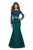 La Femme - 27601 Two-Piece Allover Lace Long Sleeve Evening Gown In Green