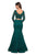 La Femme - 27601 Two-Piece Allover Lace Long Sleeve Evening Gown In Green