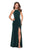 La Femme - 26962 Strappy Fitted Halter Gown with Slit In Green
