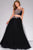 Two Piece Long Dress with Floral Appliques 49321