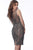 Jovani - 65997 Illusion Jewel Beaded Short Dress In Gray and Brown