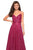 La Femme - 27747 Sequined V-neck A-line Dress In Pink