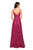 La Femme - 27747 Sequined V-neck A-line Dress In Pink