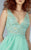 MNM Couture - G0843 Floral Illusion Lace Plunging V-Neck Gown in Green
