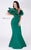 MNM COUTURE - G0903 Ruffled Deep Off-Shoulder Mermaid Dress In Green