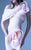 MNM Couture - G0935 One Shoulder 3D Floral Accent Fitted Gown w Slit in Pink