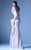 MNM Couture Rosette Accented Asymmetrical Sheath Gown In Pink