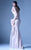 MNM Couture - G0935 One Shoulder 3D Floral Accent Fitted Gown w Slit in Pink
